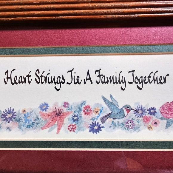 Vintage 1994 Artist D. Sweet "Heart Strings" Matted & Framed Print 16"X6"X0.75" - Picture 2 of 11
